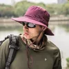 Fashion-New Outdoor Folding Hat Cloches Lady Quick Dry Fisherman Hats Men Sun CapClimbing Hats Livraison gratuite 0012HT