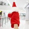 Julhand marionetttaletelling Förälder-Barn Game Toys Red Santa Claus Plush Puppet Doll Xmas Kids Presenter