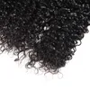 Peruvian Hair Kinky Curly Deep Wave 3 / 4PCs med spetsslutning Brasilianska Yaki Straight Water Wave Indian Human Hair Buntar med stängning