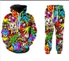 Partihandel - Nya mode män / kvinnor galen clown posse sweatshirt joggare rolig 3d tryck unisex hoodies + pants zz021