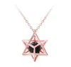 Sevenstonejewelry natural crystal stone openwork fashion anise star pendant necklace gold 3D geometric stars with natural stone ne261F