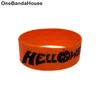 1PC Helloween bracelet en caoutchouc de Silicone 1 pouce de large bande de Style métal lourd pour les fans de musique cadeau