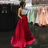 2019 novo azul royal strass vestidos de baile com bolsos longos halter de cetim frisado de cristal vestido de fiesta vestidos de noite sweep trem