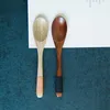 Healthy Wood Spoons Soup Spoon Wooden Tea Spoon Restaurant Dinnerware Thread Head Dining Utensil Retro Handle Cutlery QW9577