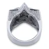 Luksusowe złoto srebrne plastowane miedziane gwiazdy pierścionki klastrowe moda mężczyźni kobiety wysokiej jakości rażące cZ kamienie hip -hopowe pierścienie palec biżuterii 213M