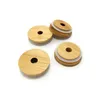 Outras tampas de tampa de bambu de drinkware 70mm 88mm reutilizável-bambu mason frasco com buraco de palha e selo de silicone sn3089