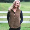 Femmes polaire gilet blanc patch poches latérales fermeture éclair sherpa gilet hiver chaud femmes sherpa pull sans manches manteau outwear LJJA2857