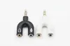 3.5mm Splitter Stereo Plug U-vorm Audio Mic Hoofdtelefoon Koptelefoon Splitter Adapters voor Smartphone MP3 MP4 Speler