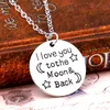 Hanger ketting moeder grootmoeder "I love you to the moon en back" letters chain kettingen