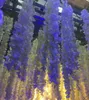 Gran venta de vid de flores artificiales para fiesta, decoración de boda, flor de glicina, guirnalda colgante de ratán disponible para el hogar y el jardín