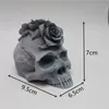 3D Rose Skull Silikon Form Finant Cake Cake Cake Tynk Candy Candy T200703