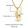 DZ 3 Colors Dog Luke 1:37 God Bible Colliers Pendants avec un collier de chaîne de liaison de 24 "pour hommes bijoux2903438