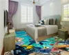 Samoprzylepny 3d Tapeta podłogowa Syrenka i Dolphin Podwodny World Digital Printing HD Dekoracyjne 3d podłogi tapety