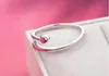 OMHXZJ Wholesale Band Rings European Fashion Woman Girl Party Wedding Gift Silver Heart Open 925 Sterling Silver Ring RR284