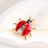 Gold Crystal ladybird Brooch Pins Enamel Insect Brooches Pin Corsage Fashion Jewelry for Men Women Gift