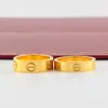 Jóias de moda de titânio jóias femininas anéis de casamento masculinos de diamante anéis de noivado de ouro rosa 6mm3825595