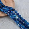 1strand/lot 6 8 10 mm schwarzer Naturstein -Perlen -Achate Yoga Spacer Runde Perlen für Schmuck Herstellung von DIY -Halsketten Armbändern