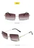 Vintage prostokąta okularów przeciwsłonecznych Kobiet mężczyzn Mężczyzny projekt bez krawędzi kwadratowe okulary przeciwsłoneczne Bezkluwiowo małe ramy retro nowoczesne awangardy desi3424474