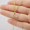 Men Women 12 Horoscope Zodiac Sign Gold Pendant Necklace Aries Leo 12 Constellations Jewelry Kids Christmas Birthday Gifts