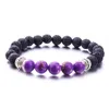 8mm zwarte lava stenen kralen streng armband vulkaan rots DIY etherische olie diffuser armbanden voor vrouwen mannen sieraden