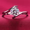 De haute qualité 2020 NOUVEAU DESIGIN Luxury Femmes Girls Sterling Silver S925 CZ Diamond Wedding Engagement Rings Anillo Large Stone Love 5775127