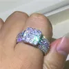 Vecalon luxe amoureux promesse bague 925 en argent sterling diamant Cz fiançailles alliance bagues pour femmes hommes bijoux cadeau