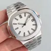 Men sports watches 40mm silver white Dial stainless steel high quality automatic mechanical watch