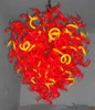 100% Mouth Blown CE UL Borosilicate Murano Glass Dale Chihuly Art Solid Red Yellow Pendant Modern Dining Room Chandelier