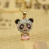 Collier pendentif en diamant, chaîne de pull, bijoux Panda féminin mignons
