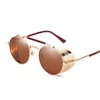 LuxuryRetro Steampunk lunettes de soleil lunettes rondes Designer Steam Punk métal boucliers lunettes de soleil hommes femmes UV400 Gafas de Sol5390416