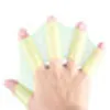 1 Pair Sıcak Satış Unisex Kurbağa Tipi Silikon Kemerler Yüzme El Yüzgeçleri Palet Palm Parmak Perdeli Eldiven Paddle Su Sporları