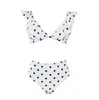 Neue Sommer Frauen Bikini Set Push-up Punkt Tiefem V-ausschnitt Designer Badeanzug Mode Rüschen Sexy Badeanzug