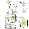 Recycler Bong Dab Rigs narghilè Spessi tripli Bong in vetro a due funzioni Tubi per fumo Chicha Oil Bong Shisha