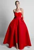 2020 New Hot Sale Red Jumpsuits Formal Evening Dresses With Detachable Skirt Sweetheart Prom Dresses Party Wear Pants for Women