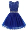 2019 New Tulle Applique Short Homecoming Dresses Bling Beaded Mini Prom Cocktail Party Gowns 100% Real Photo QC1344