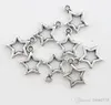 500Pcs Antiqued Silver Open Star Charms Pendants For Jewelry Making Bracelet Necklace DIY Accessories 12X15mm