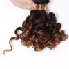 Bouncy Curly Hair Bundles 3/4Pcs 1B/4/30 Ombre Color Human Hair Extensions Curly Hair Weave Bundles