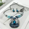 i nuovi orecchini della collana della gemma blu di modo della catena esagerati europei ed americani caldi hanno regolato la moda classica elegante