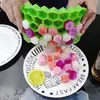 fashion 37 Ice Cubes Frozen Hornet nest Shape Ice Tray Cube Silicone Mold Maker Bar Party Drinks Mould Tray Pudding Tool With Lid T2I5825