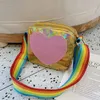 Borsa da donna con paillettes Love Heart Borsa per bambini Borsa a tracolla Messenger Tracolla arcobaleno Crossbody Portafoglio adorabile per ragazze