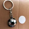 Sublimatie Blanco Metal Football Sleutel Ring Ketting Hot Transfer Afdrukken Sleutelhangers Verbruiksartikelen Materiaal Accessoires