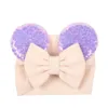 Big Bow Wide Haidband Lindo Baby Girl Accesorios para el cabello Sequine Mouse Head Bandband de niña de la oreja 16 Colors Nuevos vacaciones de diseño Costu9430075