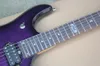 Customizable-6 Strings Purple Electric Guitar with Active Pickups,Rosewood Fretboard,24 Frets