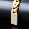 NOUVEAU 20mm Serrure Fermoir Cubain Lien 7-9 Pouce Bracelet Glacé Zircon Bling Hip hop Hommes Bijoux Cadeau perlé bracelets à breloques