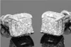 Kryształowe kolczyki z kryształów kryształowych miedź Złoty kolor kwadratowy sześcien cyrkon Komektowe kobiety mężczyźni moda bioder biżuterii 3164