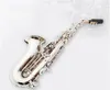 2020 Saxofone Soprano curvo sax prata instrumento musical Sintonizado-B com bocal transporte reed caso gratuito