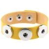 Partihandel Snap Button Braceletbangles 14 Färg Högkvalitativa PU Läderarmband för kvinnor 18mm Snap Button Smycken WCW718