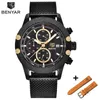 Benyar Montre Homme Set Brand Watches Reloj Hombre Men Sport Chronograph Fashion Waterproof Quartz Watch Men relogio masculino326f