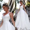 Lace Dresses Gorgeous Boho Spaghetti Straps Applique Sweep Train Backless Custom Made Beach Wedding Bridal Gown Vestido De Novia