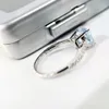 Fashion- Senior Designer Blue Ocean Blue Gemstone Band Edge Drill S925 Pure Silver Plated 18k Gold Fashionable Female Jewelry286o